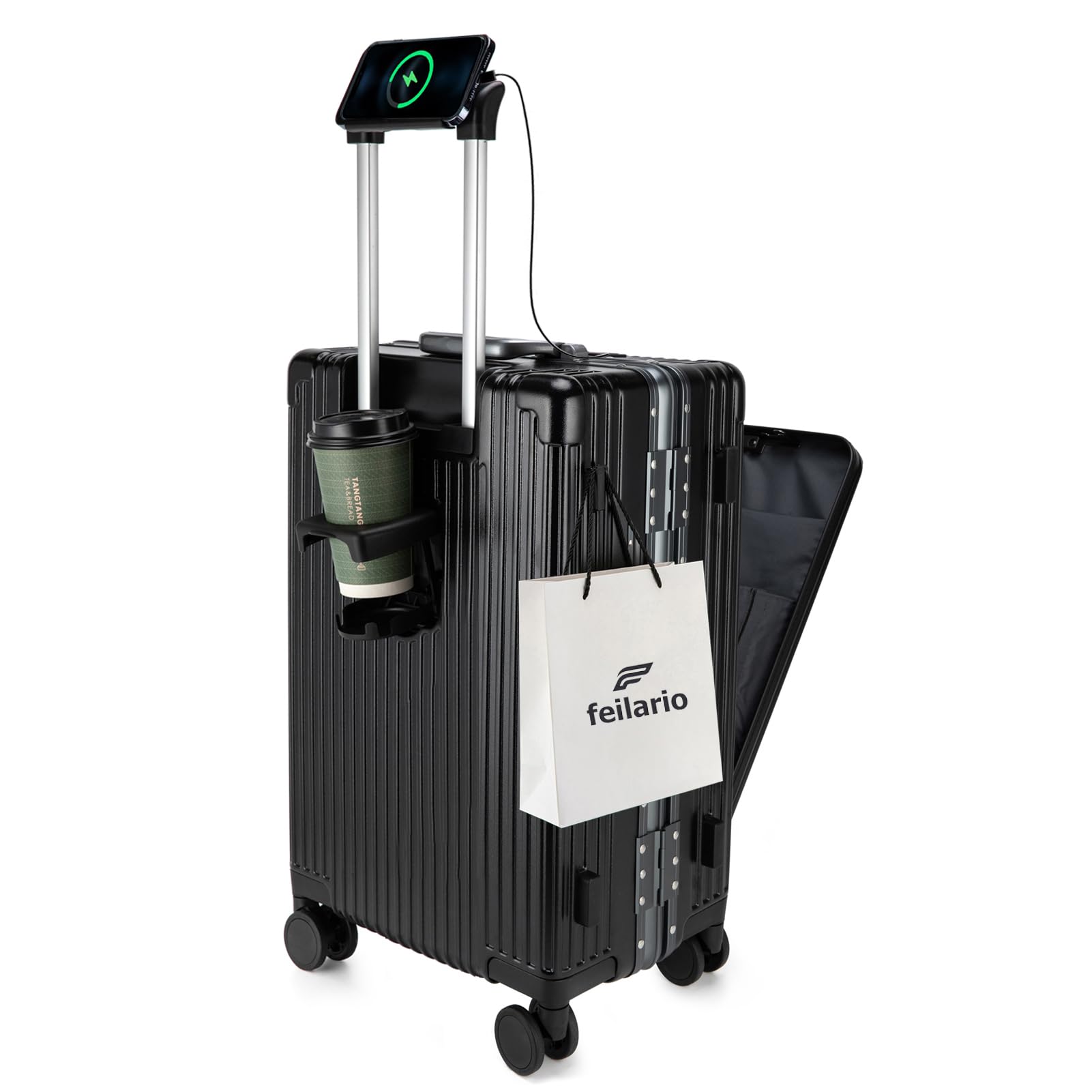 Aluminium Frame PC Hard Shell Spinner Wheels Luggage,20.8"X15"X8.7 Airline