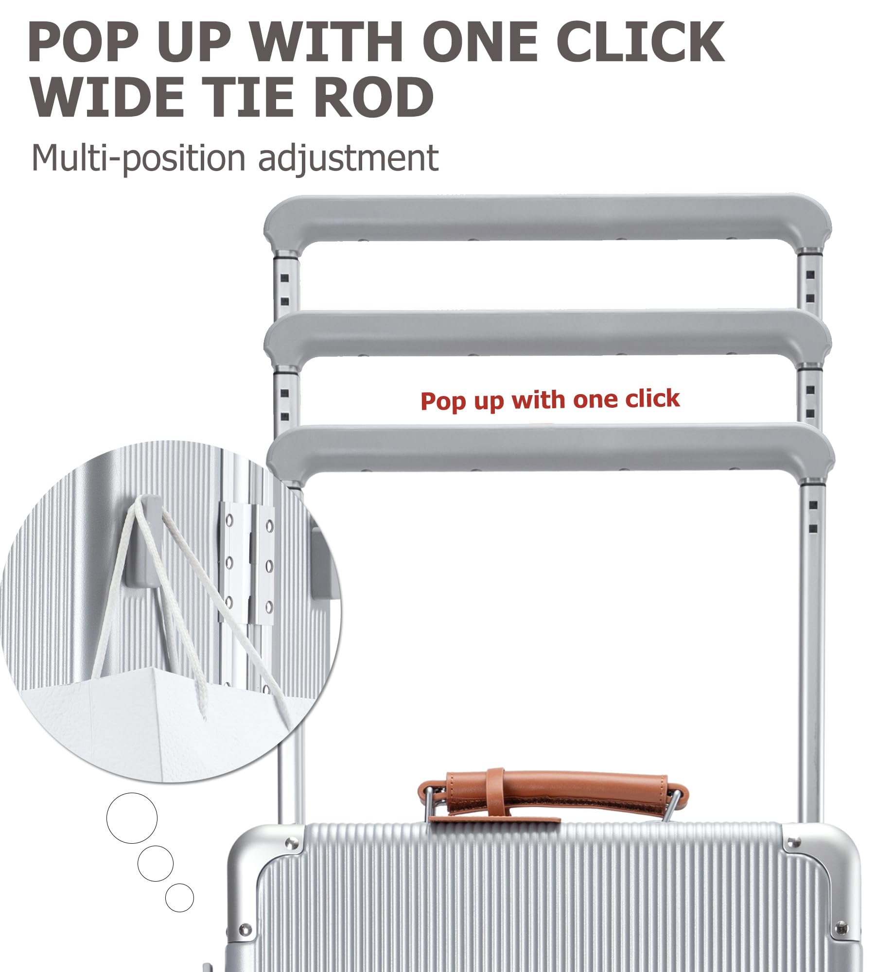 Wheels Luxury Rolling Travel Suitcase with TSA Lock & Cup Holder