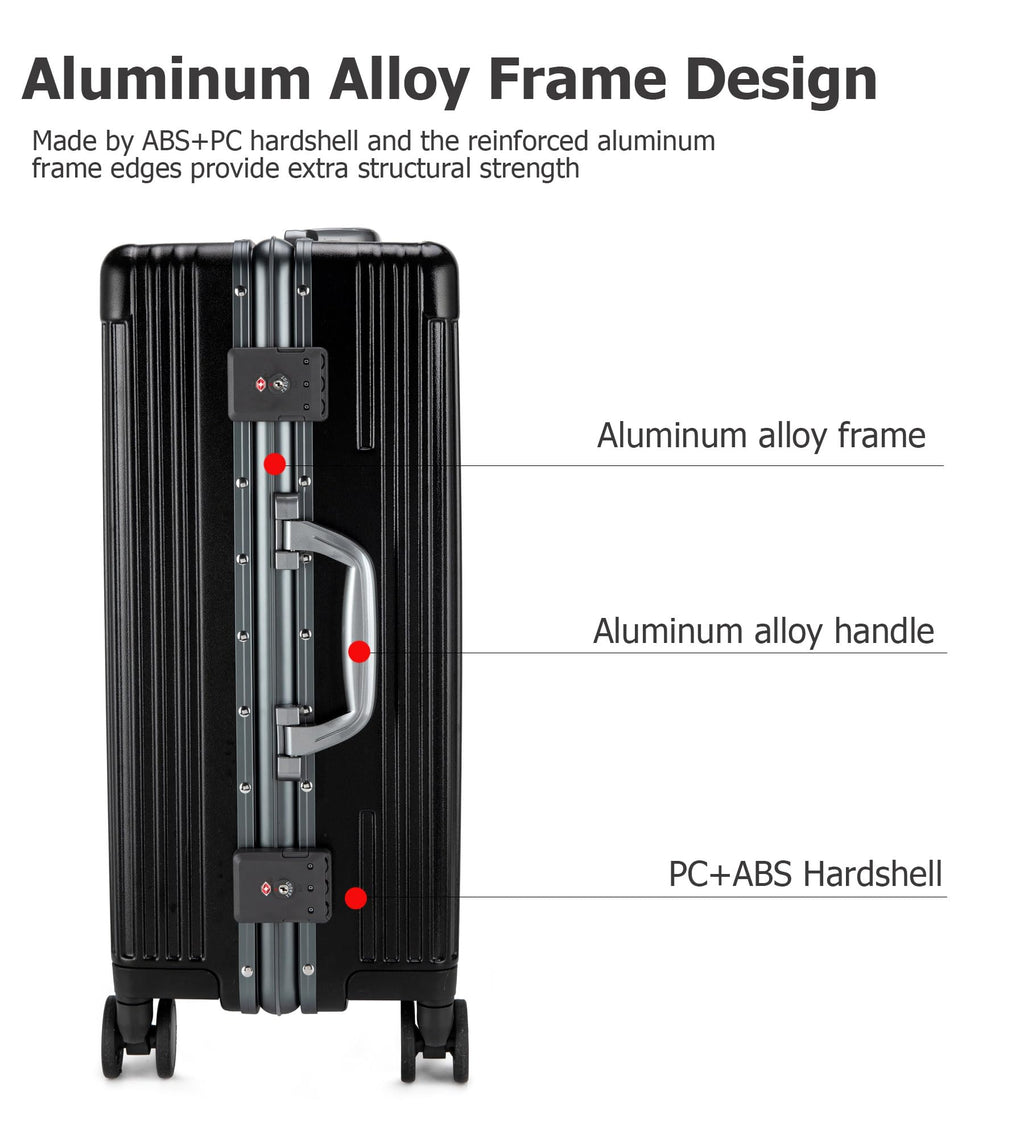 20.8"X15"X8.7 Airline Approved Built-In TSA lock Carry on Suitcase, with Cup Holder, USB Port, Phone Holder