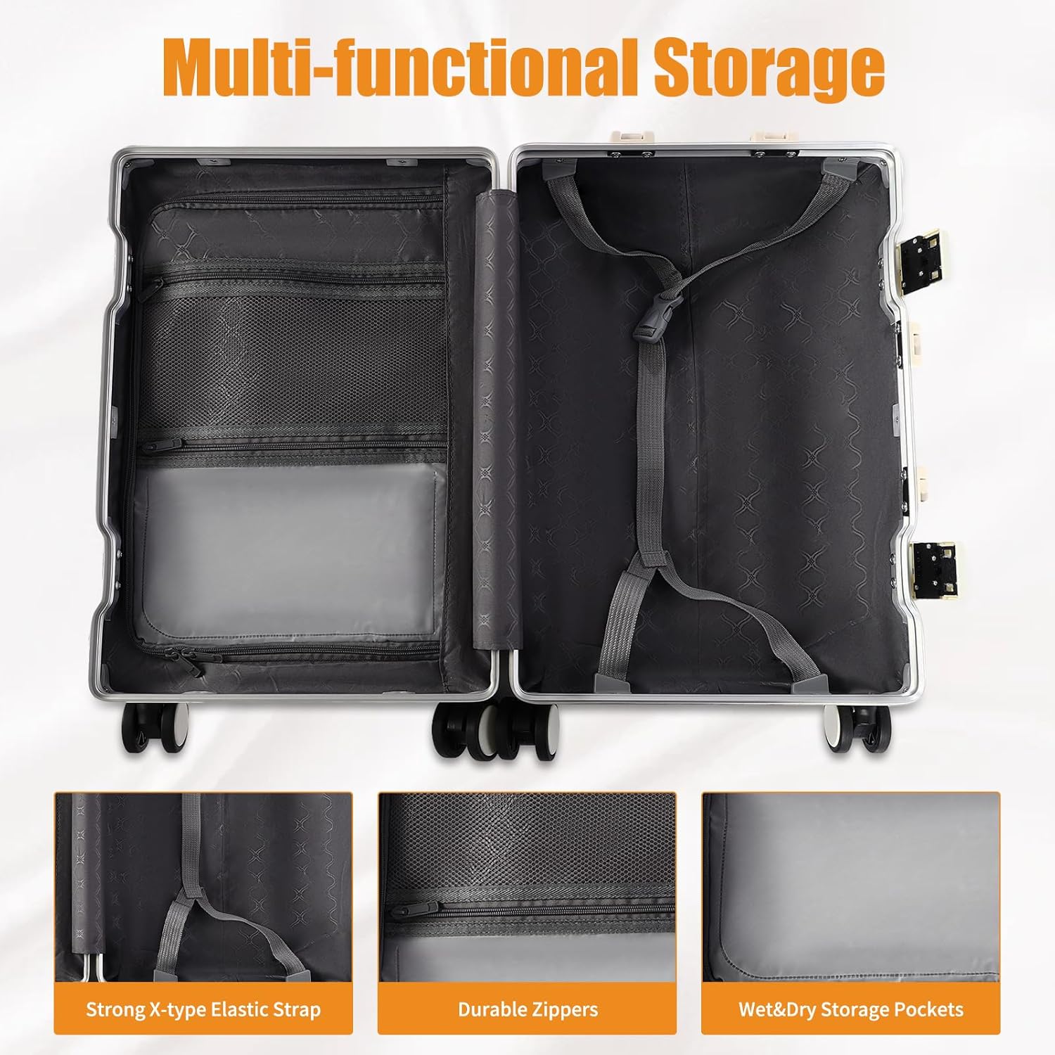 Shell Suitcases with Wheels for Domestic&International Tourism