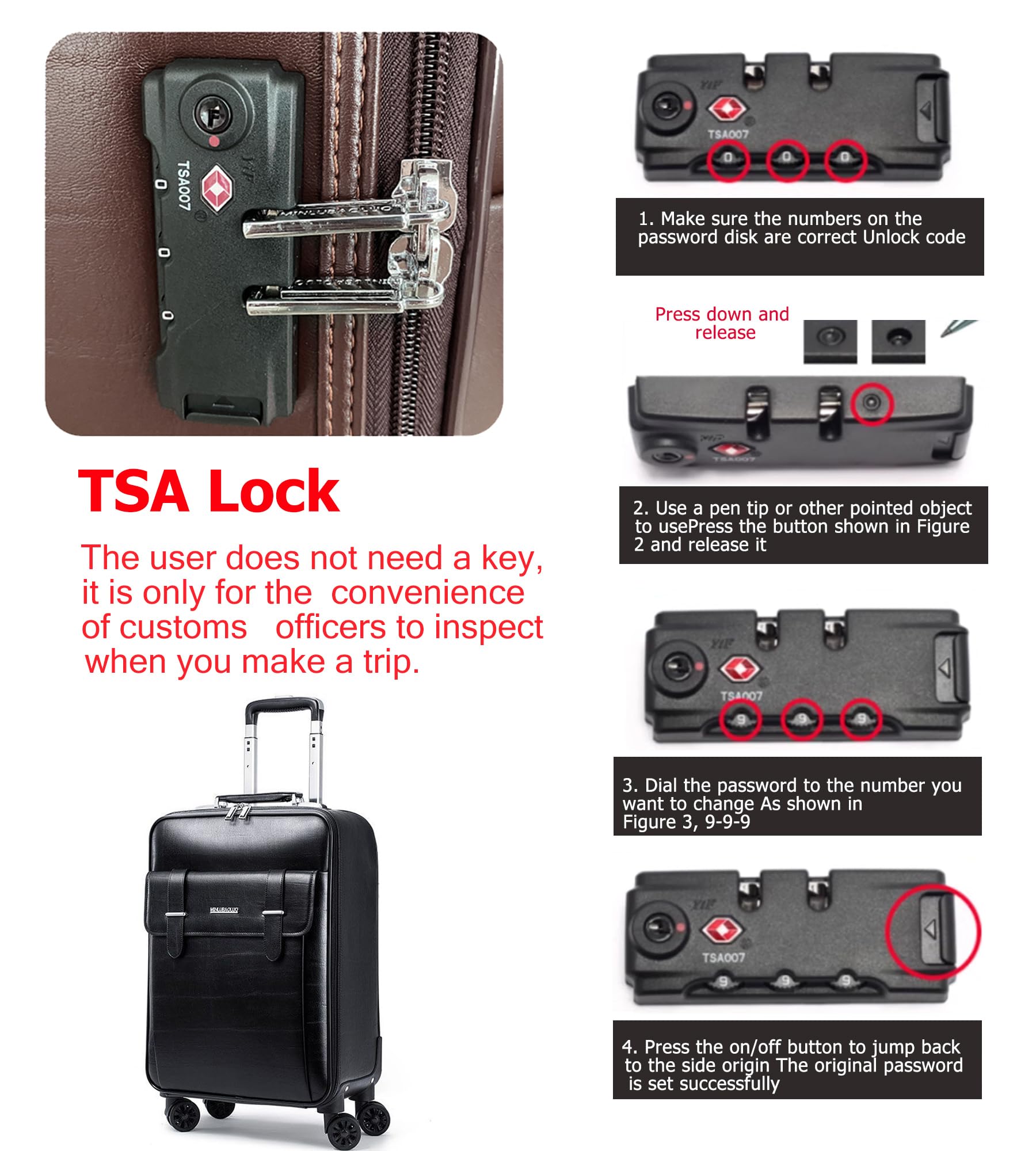 Business Spinner Wheels Luggage PVC